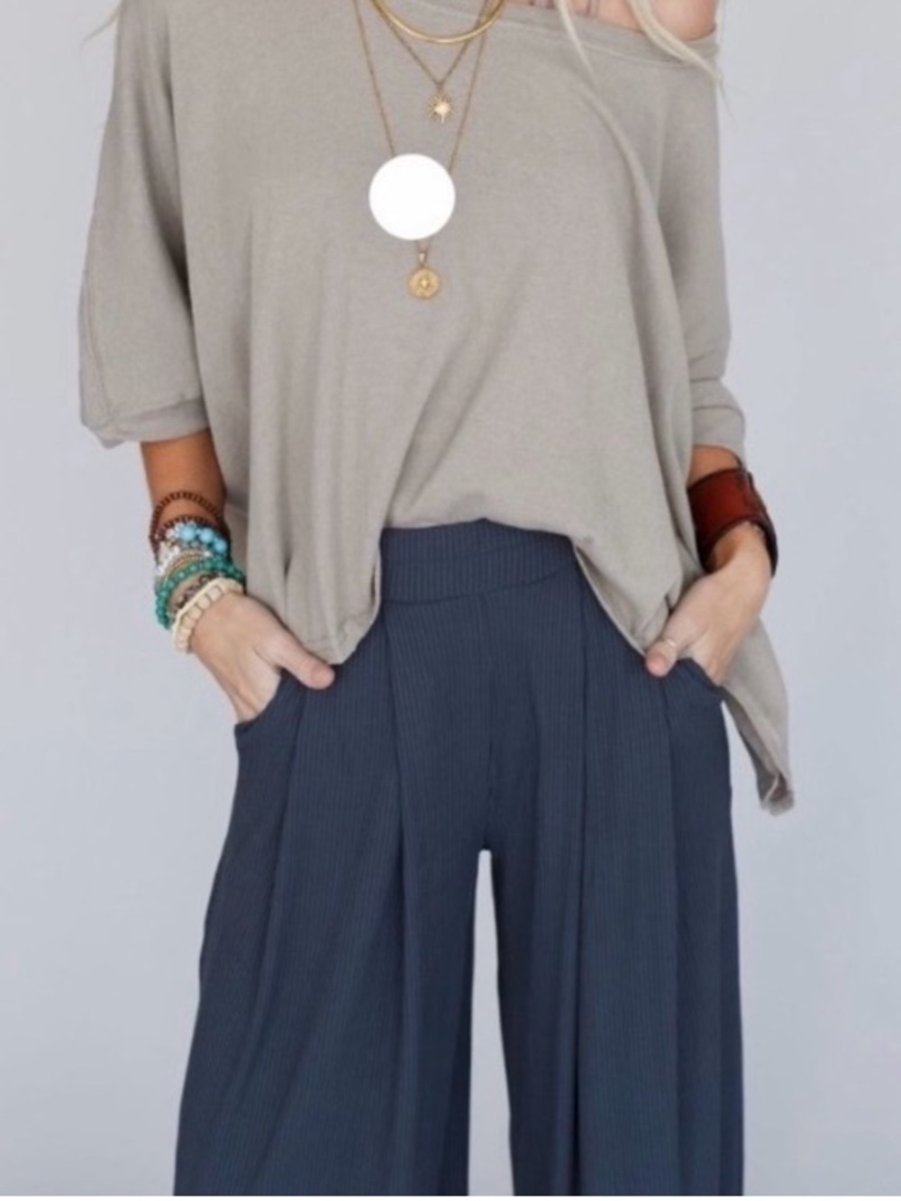 Three Bird Nest BIG THRILLS PALAZZO PANTS Charcoal, Size XL - Picture 4 of 8